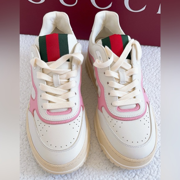 Gucci Women’s Women’s Bicolor Web Low-Top Sneakers - Picture 2 of 16